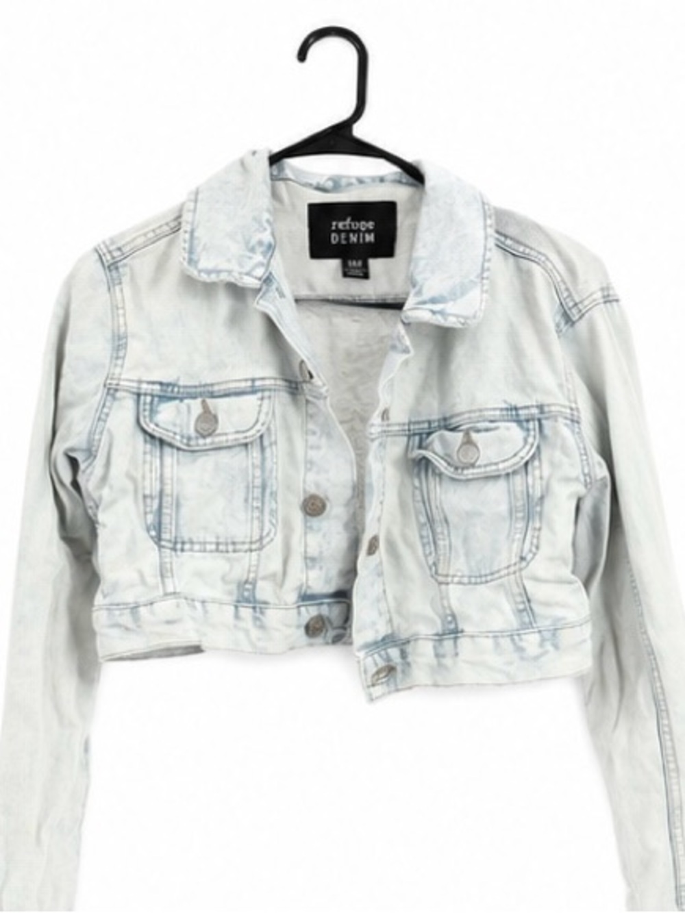 refuge Light Wash Cropped Denim Jacket
